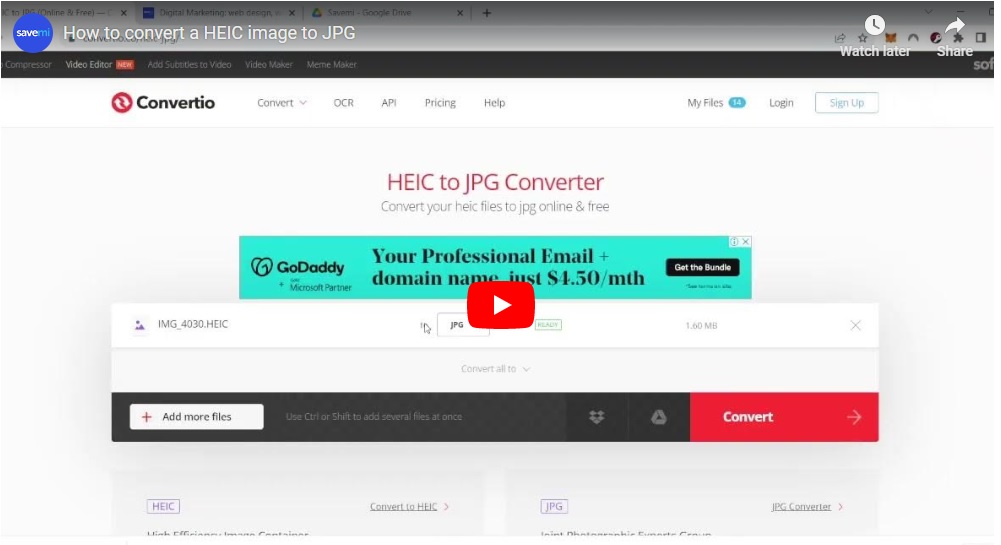 HEIC to JPG conversion